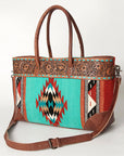 American Darling ADBG835E Tote Hand Tooled Saddle Blanket Genuine Leather women bag western handbag purse