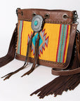 American Darling ADBG836B Cross Body Saddle Blanket Genuine Leather women bag western handbag purse