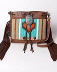 American Darling ADBG836C Cross Body Saddle Blanket Genuine Leather women bag western handbag purse