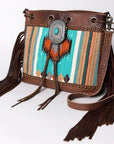 American Darling ADBG836C Cross Body Saddle Blanket Genuine Leather women bag western handbag purse