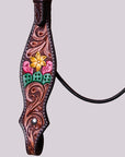 BAR H EQUINE Western Horse Floral Hand Painted Genuine Leather Headstall Brown