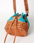 American Darling ADBG569A Bucket Hand Tooled Saddle Blanket Genuine Leather Women Bag Western Handbag Purse