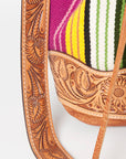 American Darling ADBG569A Bucket Hand Tooled Saddle Blanket Genuine Leather Women Bag Western Handbag Purse