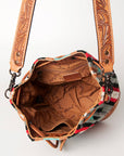 American Darling ADBG569A Bucket Hand Tooled Saddle Blanket Genuine Leather Women Bag Western Handbag Purse