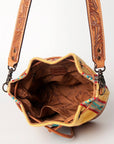 American Darling ADBG569A Bucket Hand Tooled Saddle Blanket Genuine Leather Women Bag Western Handbag Purse