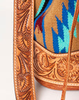 American Darling ADBG569A Bucket Hand Tooled Saddle Blanket Genuine Leather Women Bag Western Handbag Purse