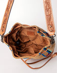 American Darling ADBG569A Bucket Hand Tooled Saddle Blanket Genuine Leather Women Bag Western Handbag Purse