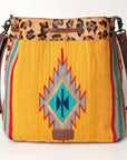 American Darling ADBG574D1 Large Crossbody Saddle Blanket Hair On Genuine Leather Women Bag Western Handbag Purse