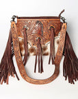 American Darling ADBGZ596 Crossbody Hand Tooled Hair-On Genuine Leather Women Bag Western Handbag Purse