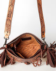American Darling ADBGZ596 Crossbody Hand Tooled Hair-On Genuine Leather Women Bag Western Handbag Purse