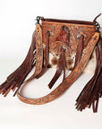 American Darling ADBGZ596 Crossbody Hand Tooled Hair-On Genuine Leather Women Bag Western Handbag Purse
