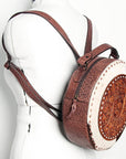 American Darling ADBGZ598 Canteen Hand Tooled Hair-On Genuine Leather Women Bag Western Handbag Purse