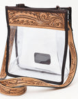 American Darling ADBGZ603 Clear Bag Hand Tooled Genuine Leather Women Bag Western Handbag Purse