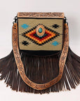 American Darling ADBGZ612 Messenger Saddle Blanket Genuine Leather Women Bag Western Handbag Purse
