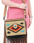 American Darling ADBGZ612 Messenger Saddle Blanket Genuine Leather Women Bag Western Handbag Purse