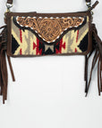 American Darling Small Crossbody Hand Tooled Saddle Blanket Genuine Leather women bag western handbag purse