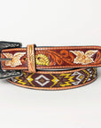 American Darling Beautifully Hand Tooled Genuine American Leather Belt Men and Women