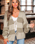 Amara Striped Knit Bow Tie Front Sweater Cardigan
