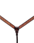 Bar H Equine Genuine Western American Leather Horse Premium Headstall & Breast Collar Set