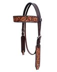 Bar H Equine Genuine Western American Leather Horse Premium Headstall & Breast Collar Set