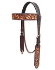 Bar H Equine Genuine Western American Leather Horse Premium Headstall & Breast Collar Set