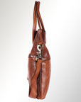 Spaghetti Western Swc178Tan Tote Vintage Handmade Drum Dyed Genuine European Cowhide Leather Women Bag Western Handbag Purse