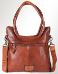 Spaghetti Western Swc178Tan Tote Vintage Handmade Drum Dyed Genuine European Cowhide Leather Women Bag Western Handbag Purse