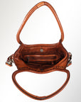 Spaghetti Western Swc178Tan Tote Vintage Handmade Drum Dyed Genuine European Cowhide Leather Women Bag Western Handbag Purse