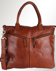 Spaghetti Western Swc179Tan Tote Vintage Handmade Drum Dyed Genuine European Cowhide Leather Women Bag Western Handbag Purse