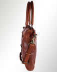 Spaghetti Western Swc179Tan Tote Vintage Handmade Drum Dyed Genuine European Cowhide Leather Women Bag Western Handbag Purse