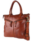 Spaghetti Western Swc179Tan Tote Vintage Handmade Drum Dyed Genuine European Cowhide Leather Women Bag Western Handbag Purse