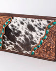 American Darling Jewelry Case Hand Tooled Hair On Genuine Leather women bag western handbag purse