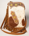 American Darling Chaps Bag Hand Tooled Hair On Genuine Leather women bag western handbag purse