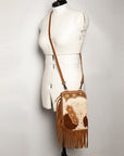 American Darling Chaps Bag Hand Tooled Hair On Genuine Leather women bag western handbag purse