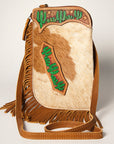 American Darling Chaps Bag Hand Tooled Hair On Genuine Leather women bag western handbag purse