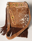 American Darling Chaps Bag Hand Tooled Hair On Genuine Leather women bag western handbag purse