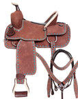 Comfytack Western Horse Saddle Genuine Leather Trail Roping Ranch Tack Set