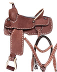 Comfytack Western Horse Saddle Genuine Leather Trail Roping Ranch Tack Set