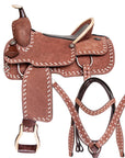 Comfytack Western Horse Saddle Genuine Leather Trail Roping Ranch Tack Set