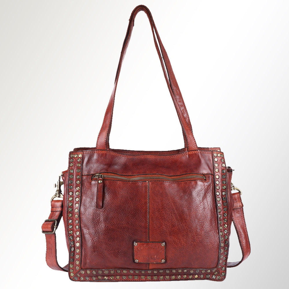 Spaghetti Western Swc133Cg Tote Vintage Handmade Drum Dyed Genuine European Cowhide Leather Women Bag Western Handbag Purse