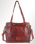 Spaghetti Western Swc133Cg Tote Vintage Handmade Drum Dyed Genuine European Cowhide Leather Women Bag Western Handbag Purse