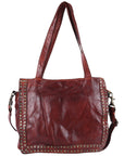 Spaghetti Western Swc133Cg Tote Vintage Handmade Drum Dyed Genuine European Cowhide Leather Women Bag Western Handbag Purse