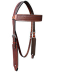 Bar H Equine Genuine Western American Leather Horse Premium Headstall & Breast Collar Set
