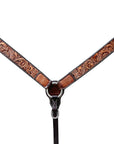 Bar H Equine Genuine Western American Leather Horse Premium Headstall & Breast Collar Set