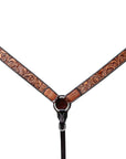 Bar H Equine Genuine Western American Leather Horse Premium Headstall & Breast Collar Set