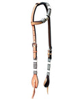 Bar H Equine Genuine Western American Leather Horse Premium Headstall & Breast Collar Set