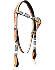 Bar H Equine Genuine Western American Leather Horse Premium Headstall & Breast Collar Set