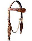 Bar H Equine Genuine Western American Leather Horse Premium Headstall & Breast Collar Set