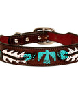 HILASON Western Genuine Leather Heavy Duty Hand Painted Dog Collar