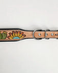 HILASON Western Genuine Leather Heavy Duty Hand Painted Dog Collar